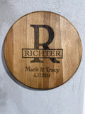 Bourbon Barrel Top Engraved Monogram
