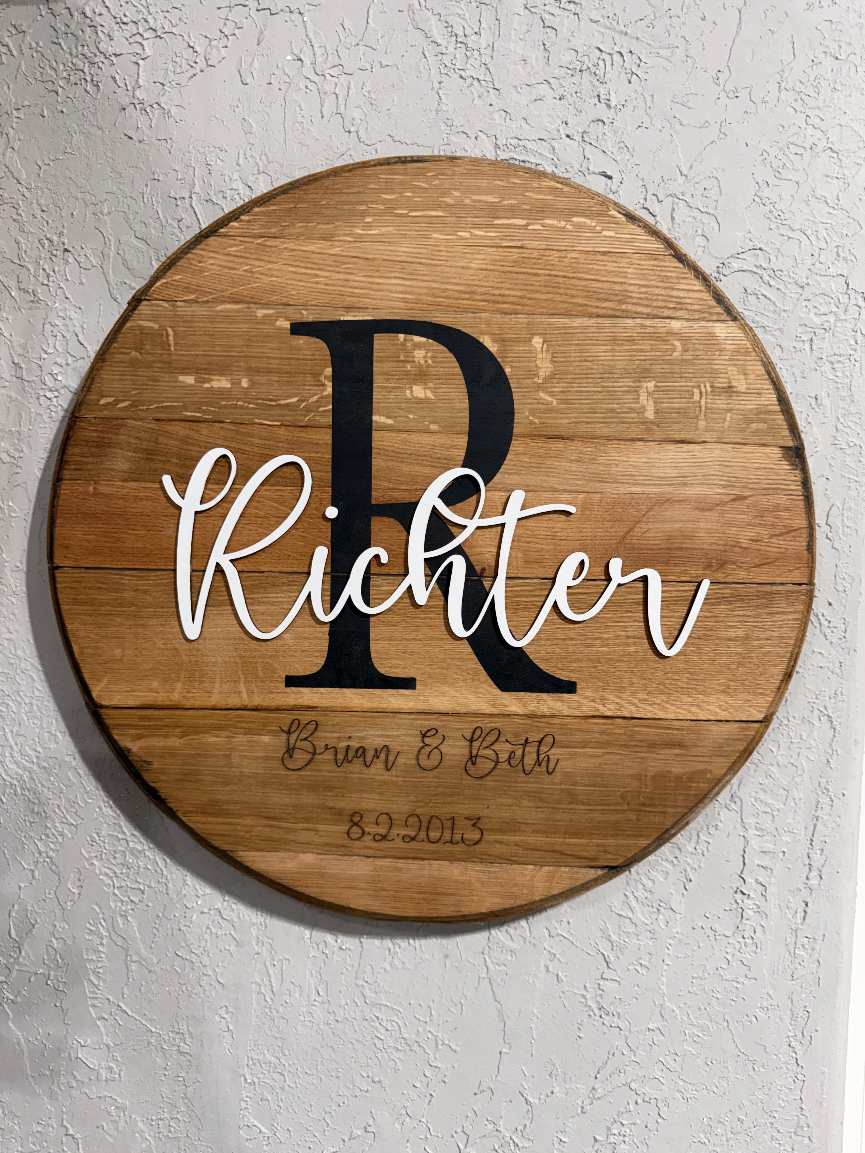 Bourbon Barrel Tops Monogrammed