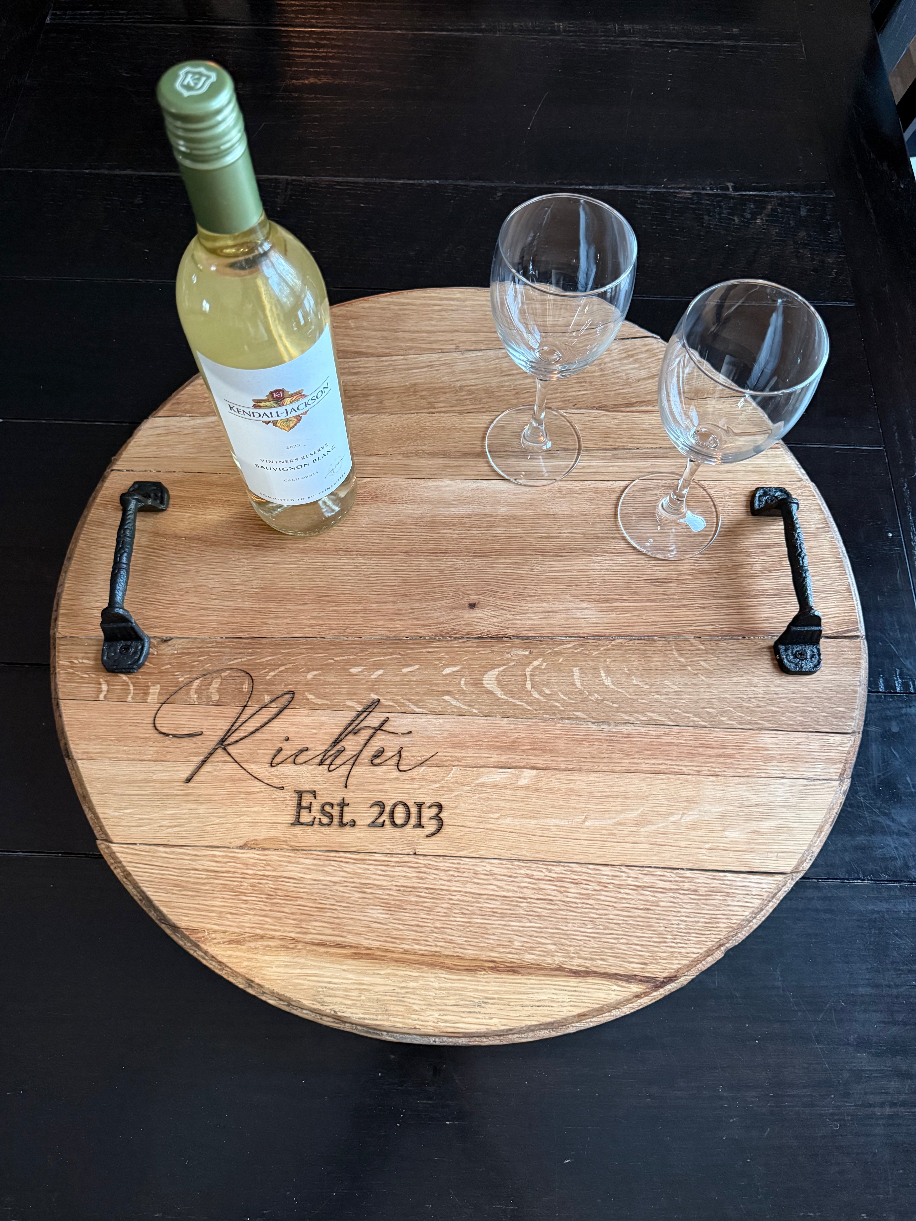 Bourbon Barrel Tray Monogrammed