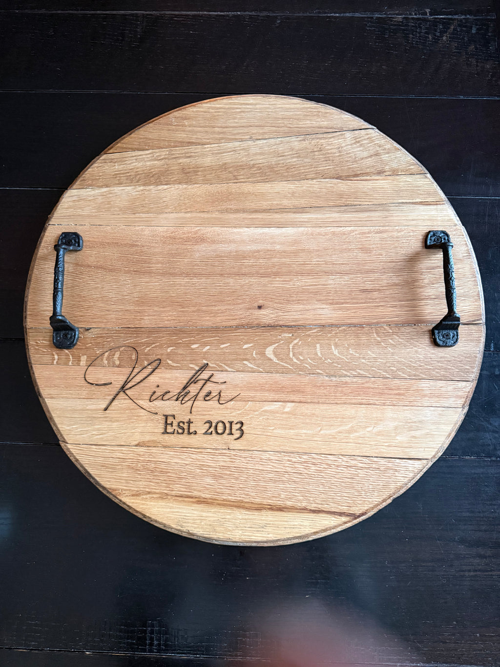 Bourbon Barrel Tray Monogrammed
