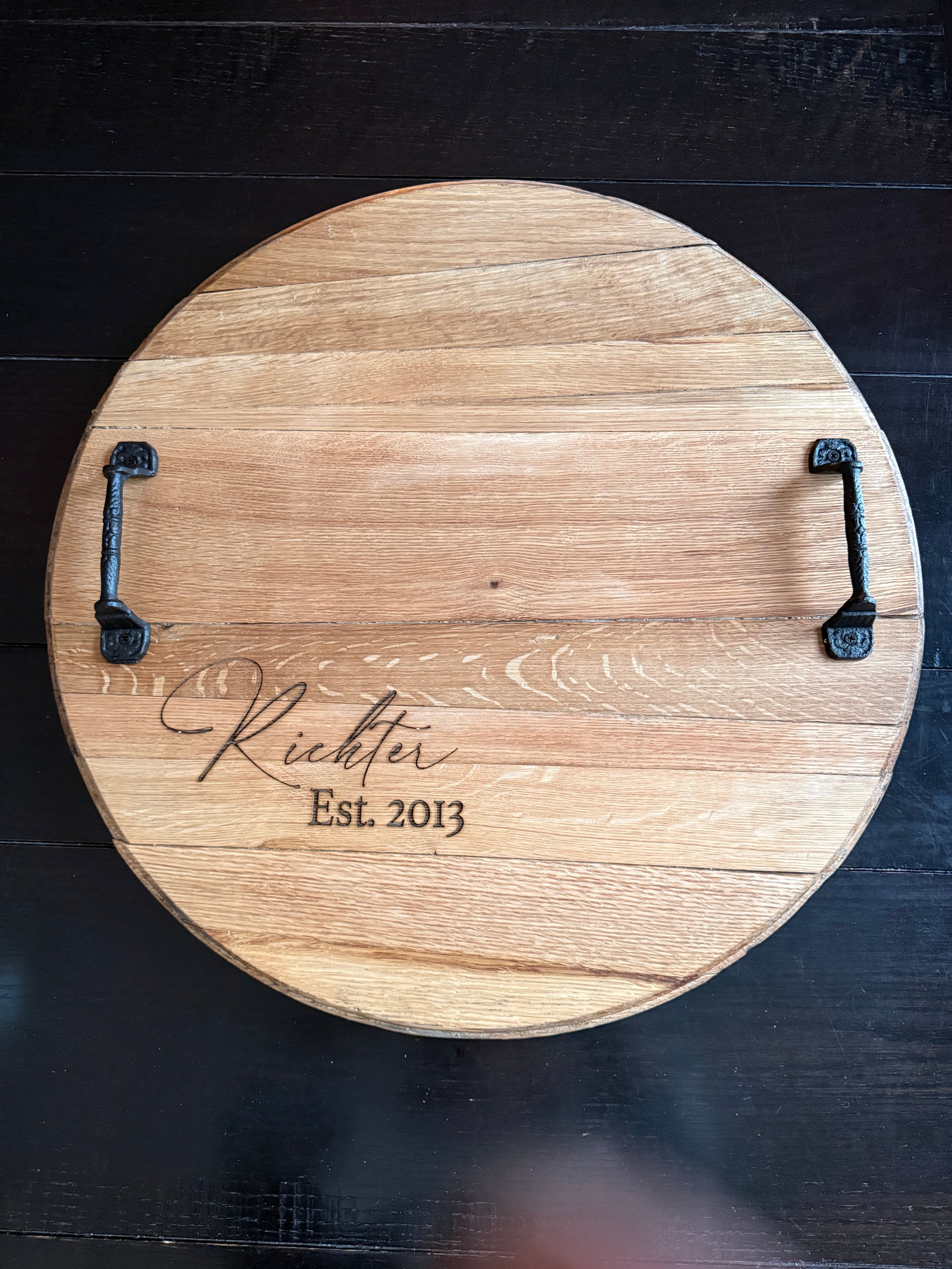 Bourbon Barrel Tray Monogrammed
